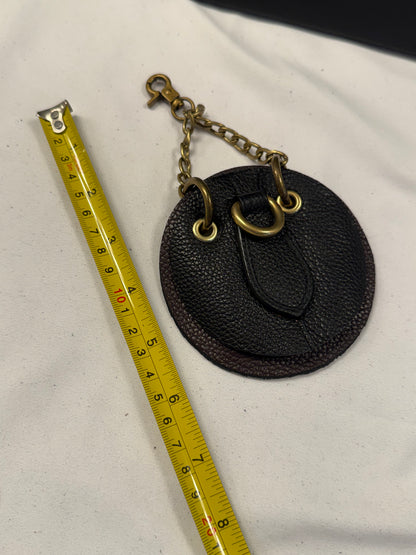 Repurposed Pieces from a Coach Bucket Bag Leather Oxblood and Black Bag Charm