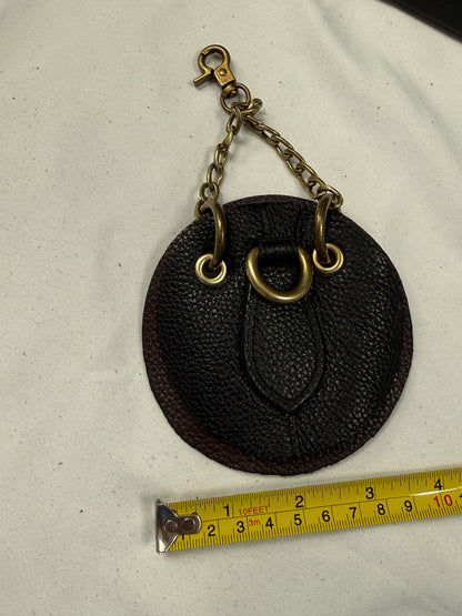Repurposed Pieces from a Coach Bucket Bag Leather Oxblood and Black Bag Charm