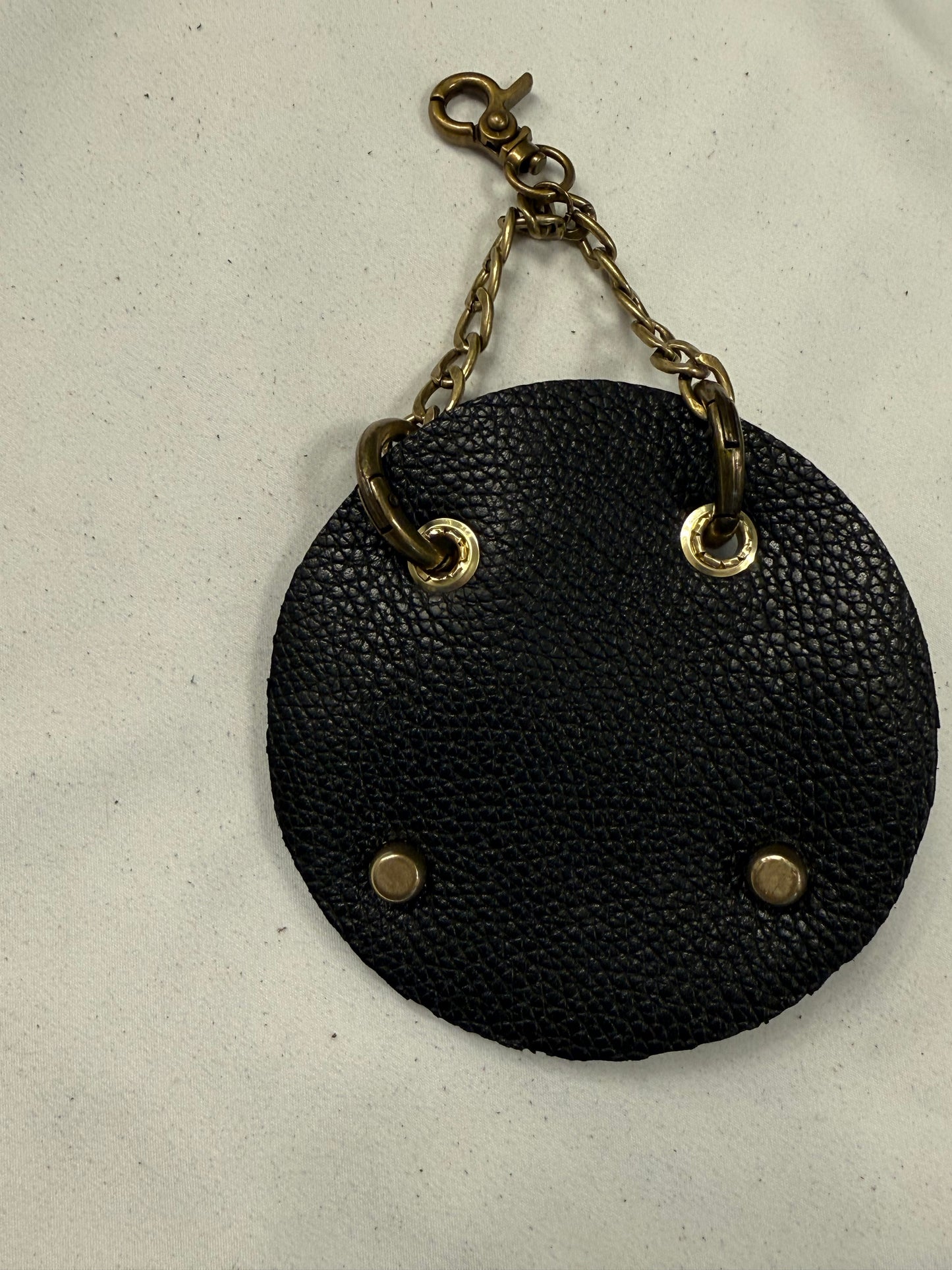 Repurposed Pieces from a Coach Bucket Bag Leather Oxblood and Black Bag Charm