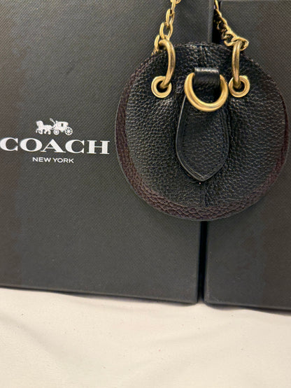 Repurposed Pieces from a Coach Bucket Bag Leather Oxblood and Black Bag Charm