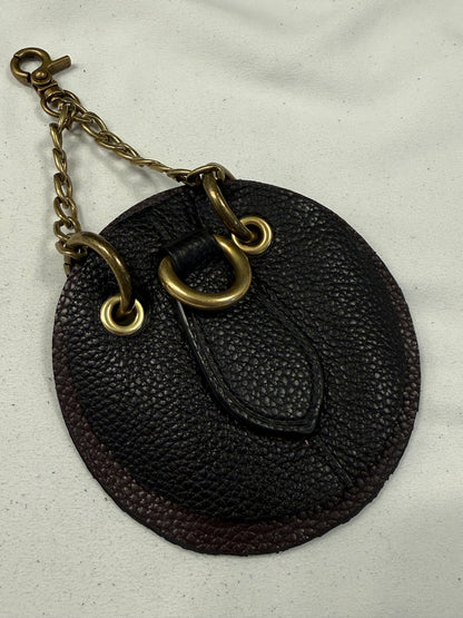 Repurposed Pieces from a Coach Bucket Bag Leather Oxblood and Black Bag Charm