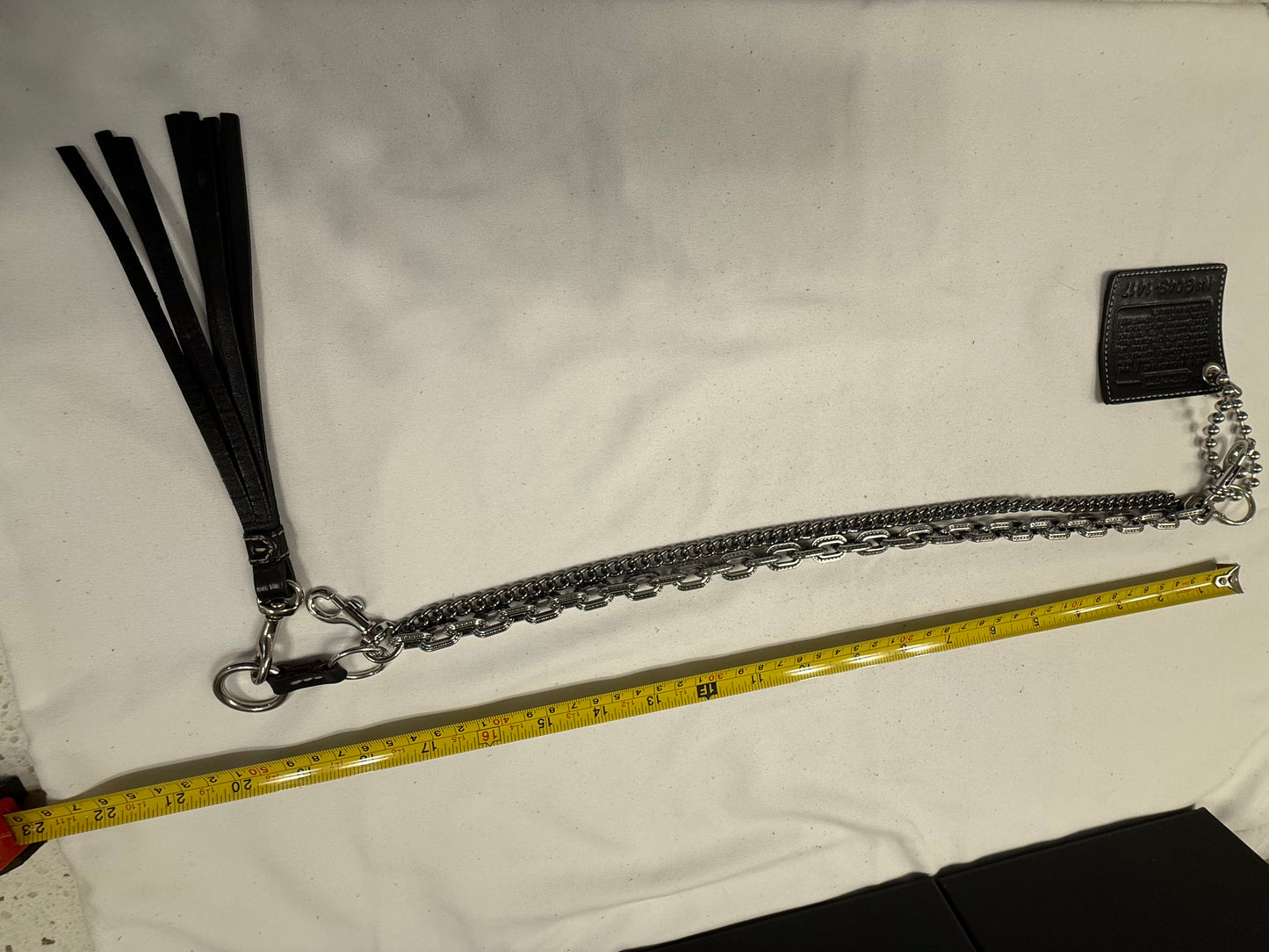 Repurposed Coach Creed Bag Chain with Leather Tassel and Double Chain