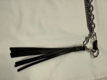 Repurposed Coach Creed Bag Chain with Leather Tassel and Double Chain