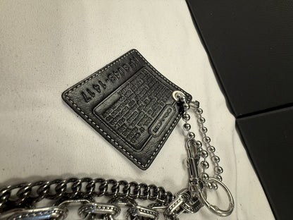 Repurposed Coach Creed Bag Chain with Leather Tassel and Double Chain