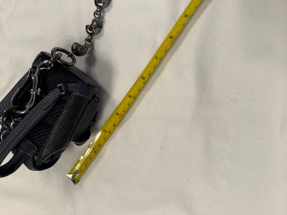 Upcrafted Coach Mini-Backpack Painted Black Bag Charm with Snake and Skull Charm Chain