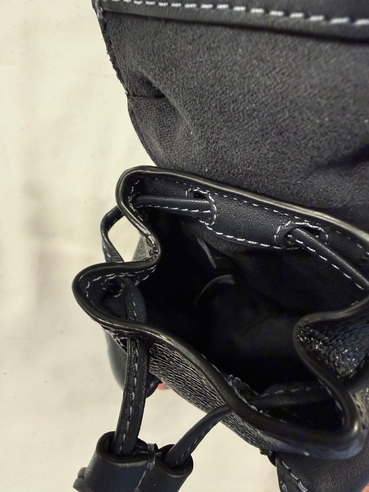 Upcrafted Coach Mini-Backpack Painted Black Bag Charm with Snake and Skull Charm Chain