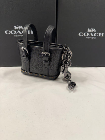 Upcrafted Coach Tote Mini-Bag Charm Painted Black with Skull Charms Gunmetal