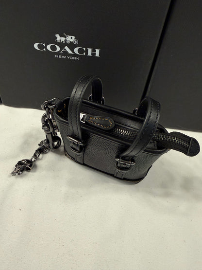 Upcrafted Coach Tote Mini-Bag Charm Painted Black with Skull Charms Gunmetal