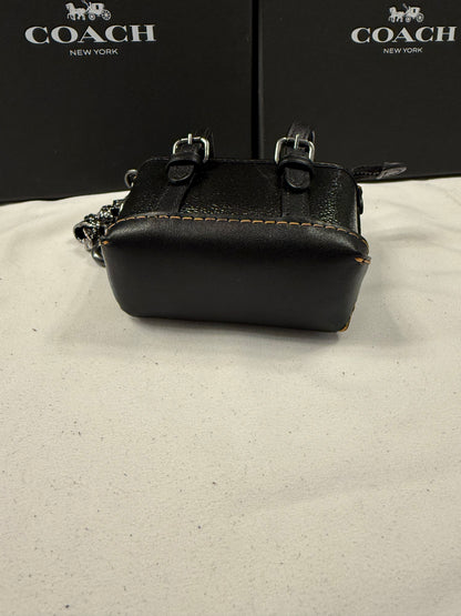 Upcrafted Coach Tote Mini-Bag Charm Painted Black with Skull Charms Gunmetal