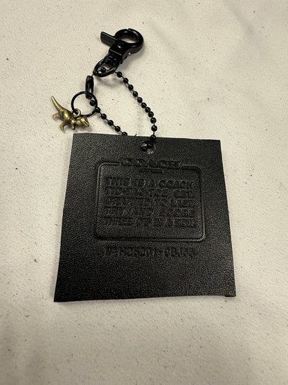 Repurposed Coach Tic Tac Toe Board Creed Bag Charm with Mini T-Rex Charm
