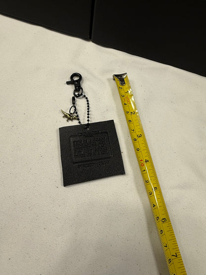 Repurposed Coach Tic Tac Toe Board Creed Bag Charm with Mini T-Rex Charm