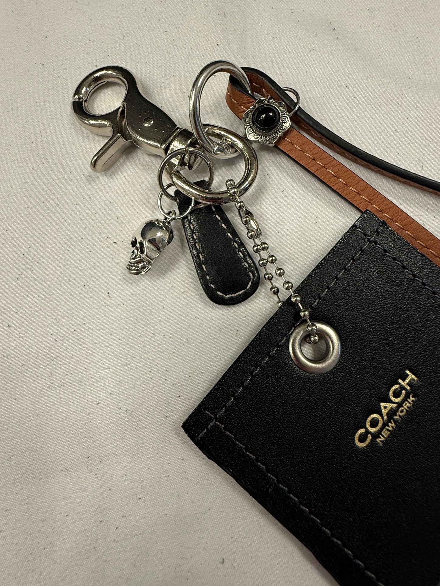 Repurposed Coach Tic Tac Toe Board Creed, Zipper Pull, and Unbranded Charms/Tassel Bag Charm Cluster