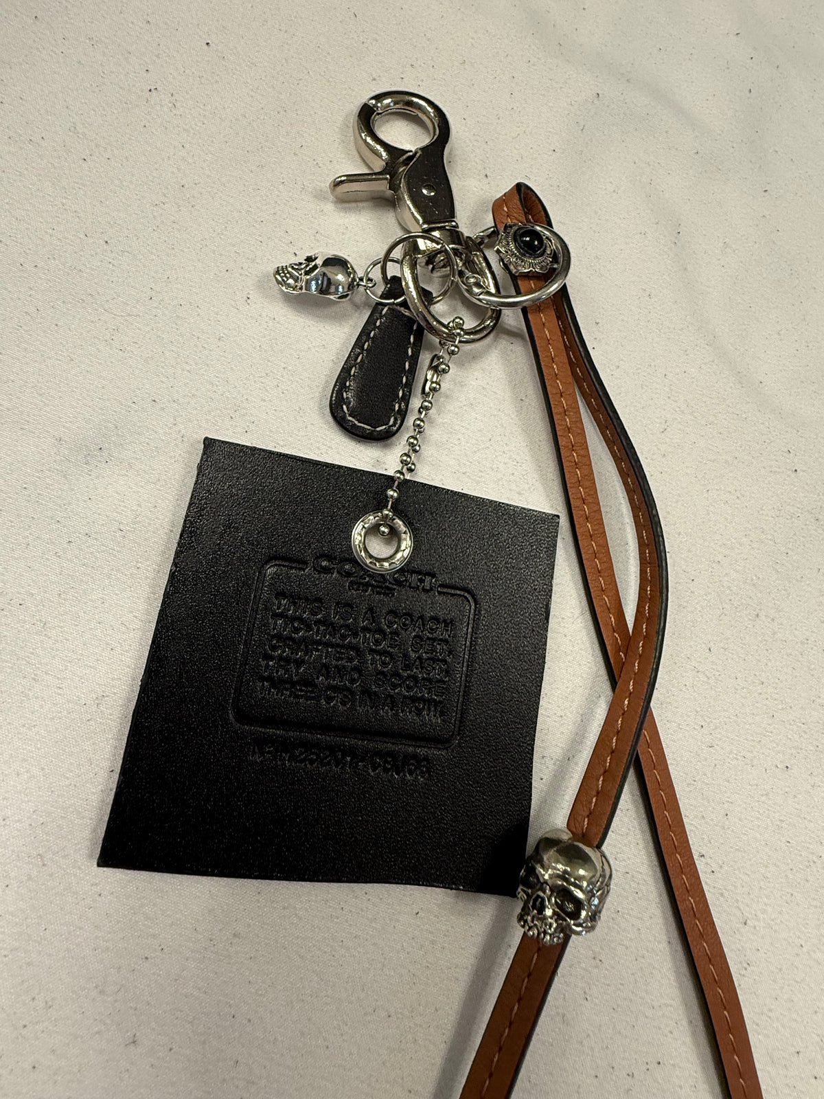 Repurposed Coach Tic Tac Toe Board Creed, Zipper Pull, and Unbranded Charms/Tassel Bag Charm Cluster
