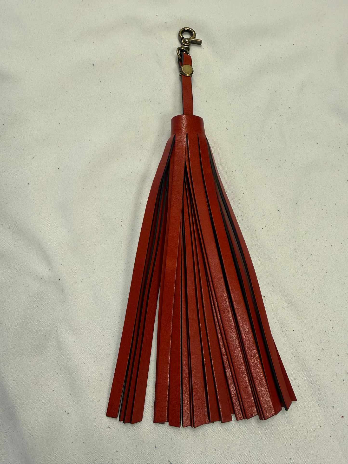 Repurposed Coach Leather Handbag Tassel Red