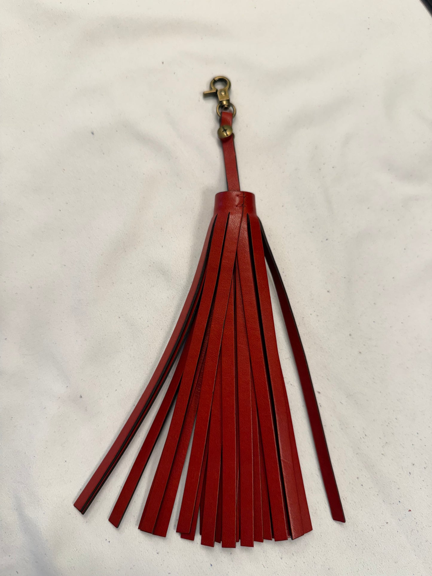 Repurposed Coach Leather Handbag Tassel Red