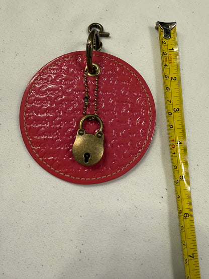 Repurposed Coach 1990s Coaster with Lock Bag Charm