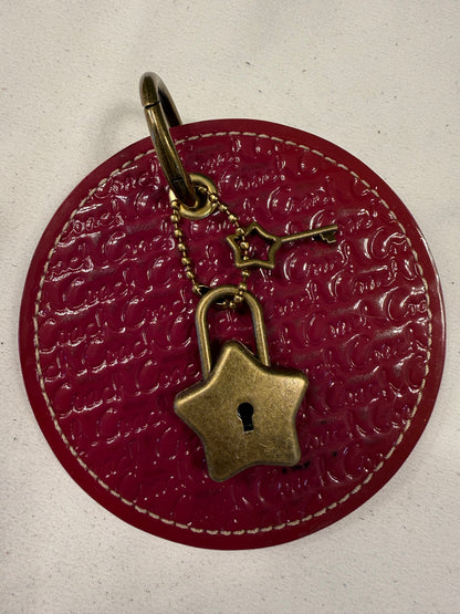 Repurposed Coach 1990s Coaster with Star Lock and Key (works) Bag Charm