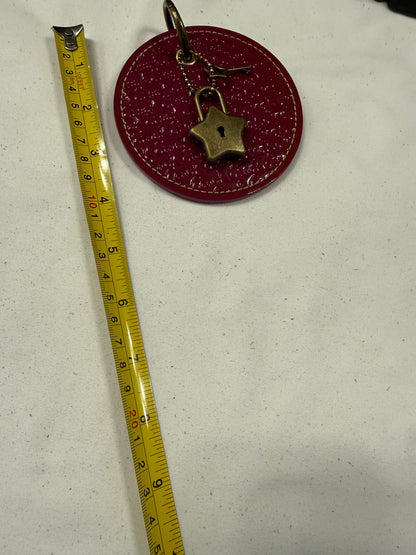 Repurposed Coach 1990s Coaster with Star Lock and Key (works) Bag Charm