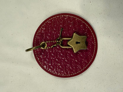 Repurposed Coach 1990s Coaster with Star Lock and Key (works) Bag Charm