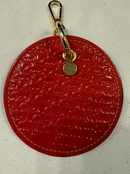 Repurposed 1990s Coach Coaster with Coach Rhinestone Mini-Charm Bag Charm