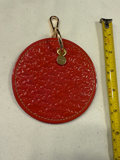 Repurposed 1990s Coach Coaster with Coach Rhinestone Mini-Charm Bag Charm
