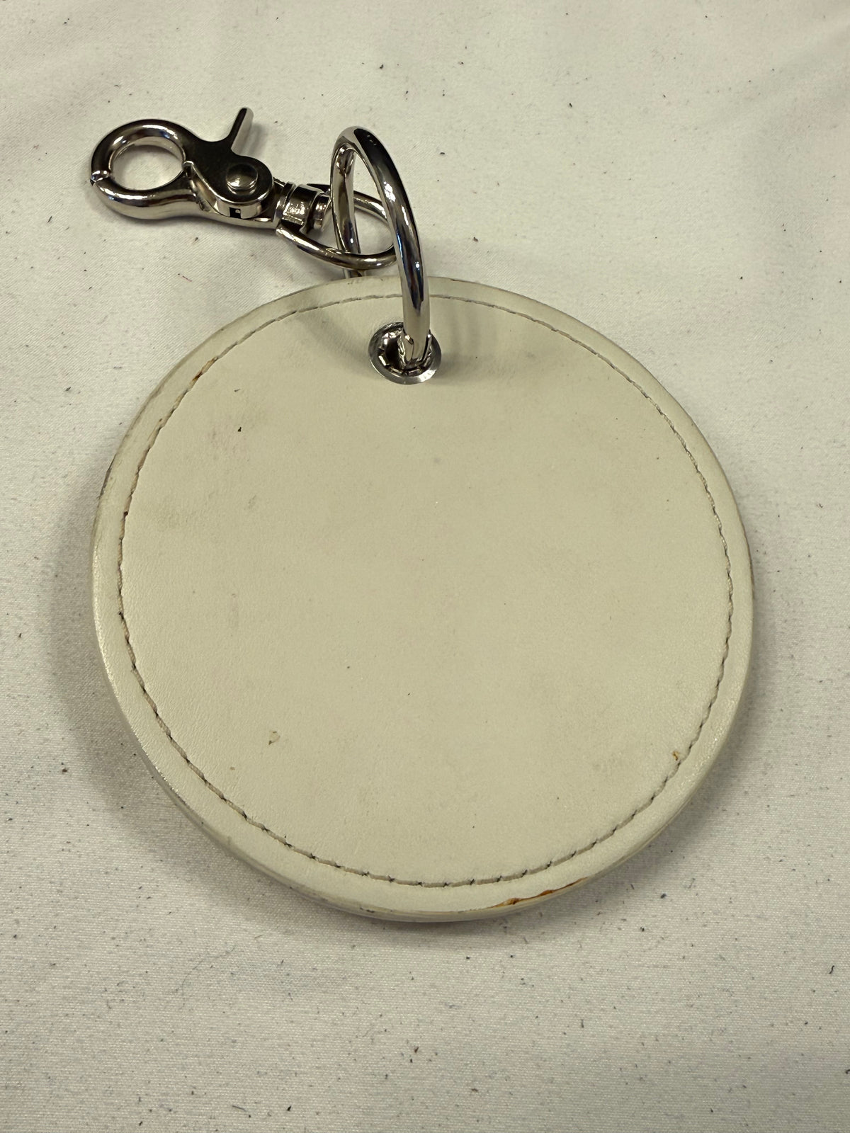 Repurposed Coach 1990s Coaster with Lock and Key Charm (works) Bag Charm