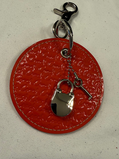 Repurposed 1990s Coach Coaster with Lock and Key (works) in Silver Tone