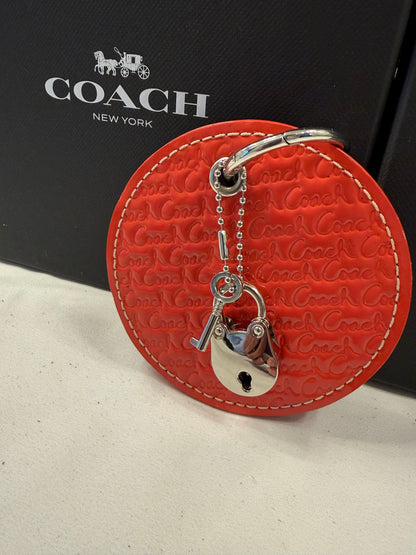 Repurposed 1990s Coach Coaster with Lock and Key (works) in Silver Tone