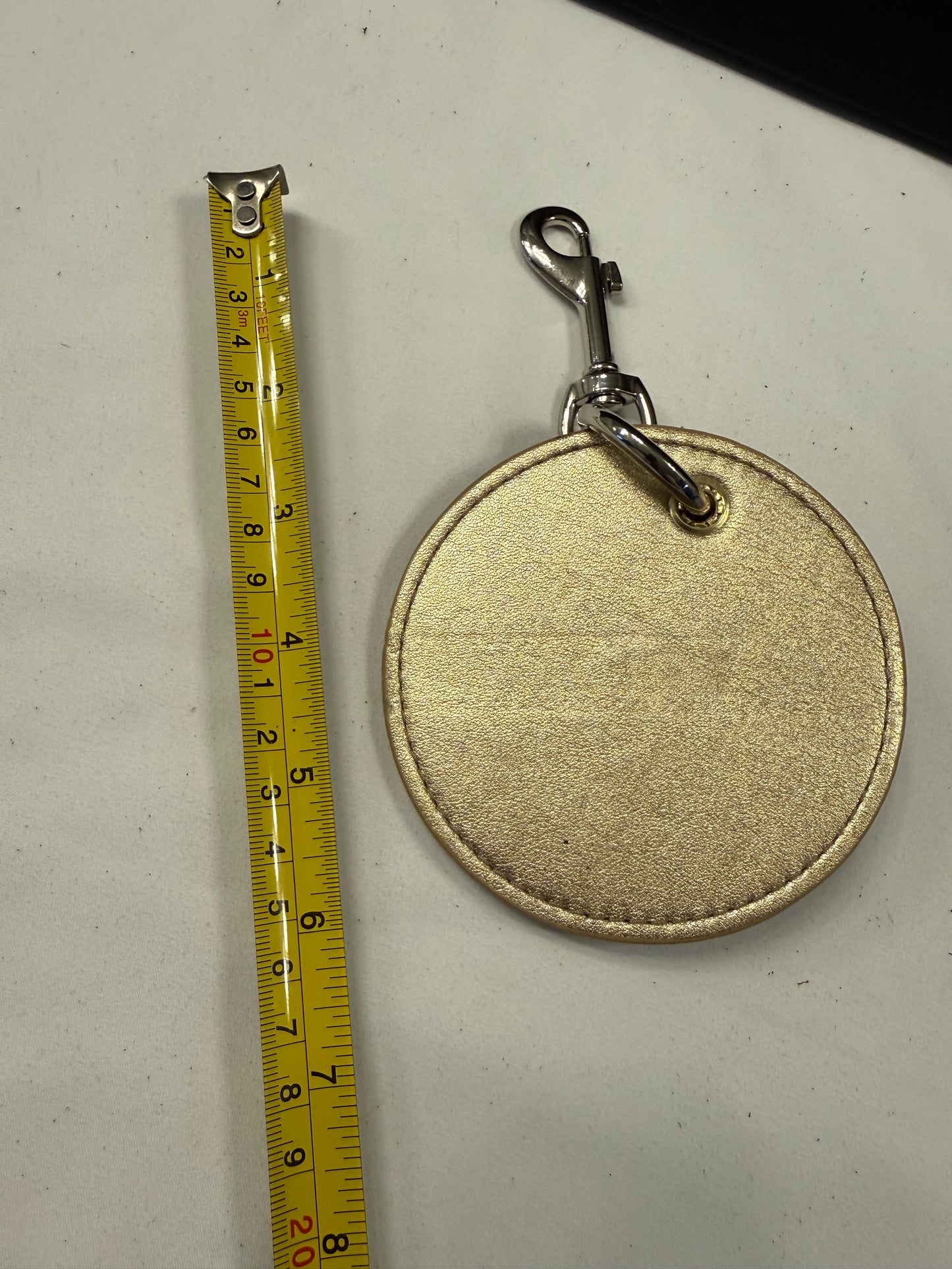 Repurposed Coach 1990s Gold Coaster with Coach Crown Jeweled Charm Bag Charm