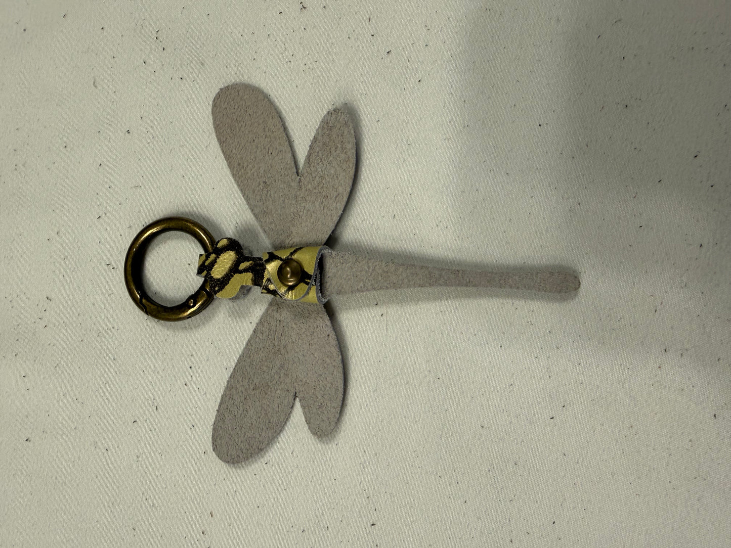 Printed Leather Dragonfly Animal Print Bag Charm