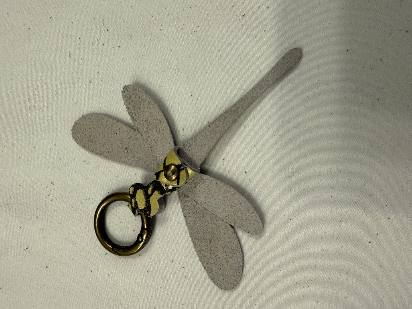 Printed Leather Dragonfly Animal Print Bag Charm