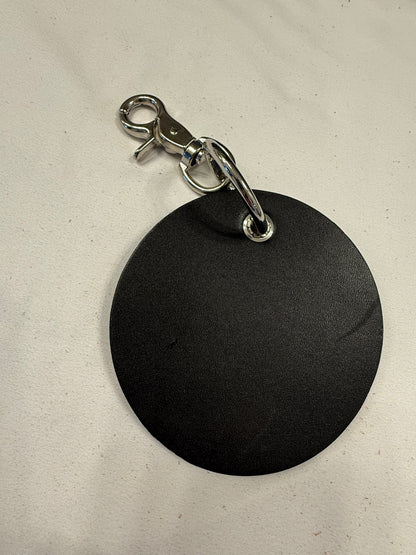 Repurposed Piece of a Coach Handbag with T-Rex Skeleton Patch Bag Charm