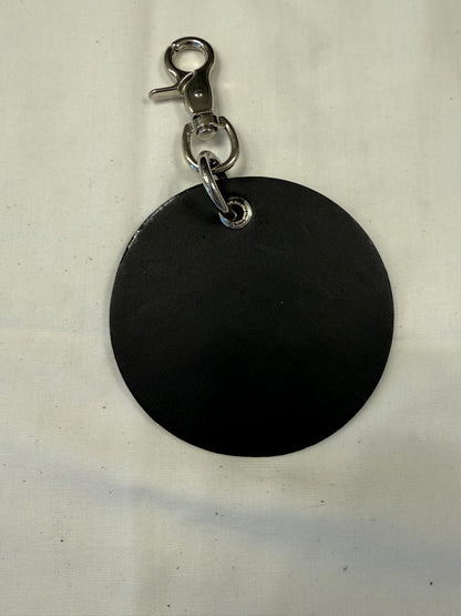 Dinosaur Skeleton Patch on a Piece of Repurposed Coach Handbag Bag Charm