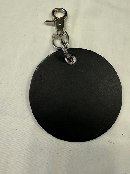Dinosaur Skeleton Patch on a Piece of Repurposed Coach Handbag Bag Charm