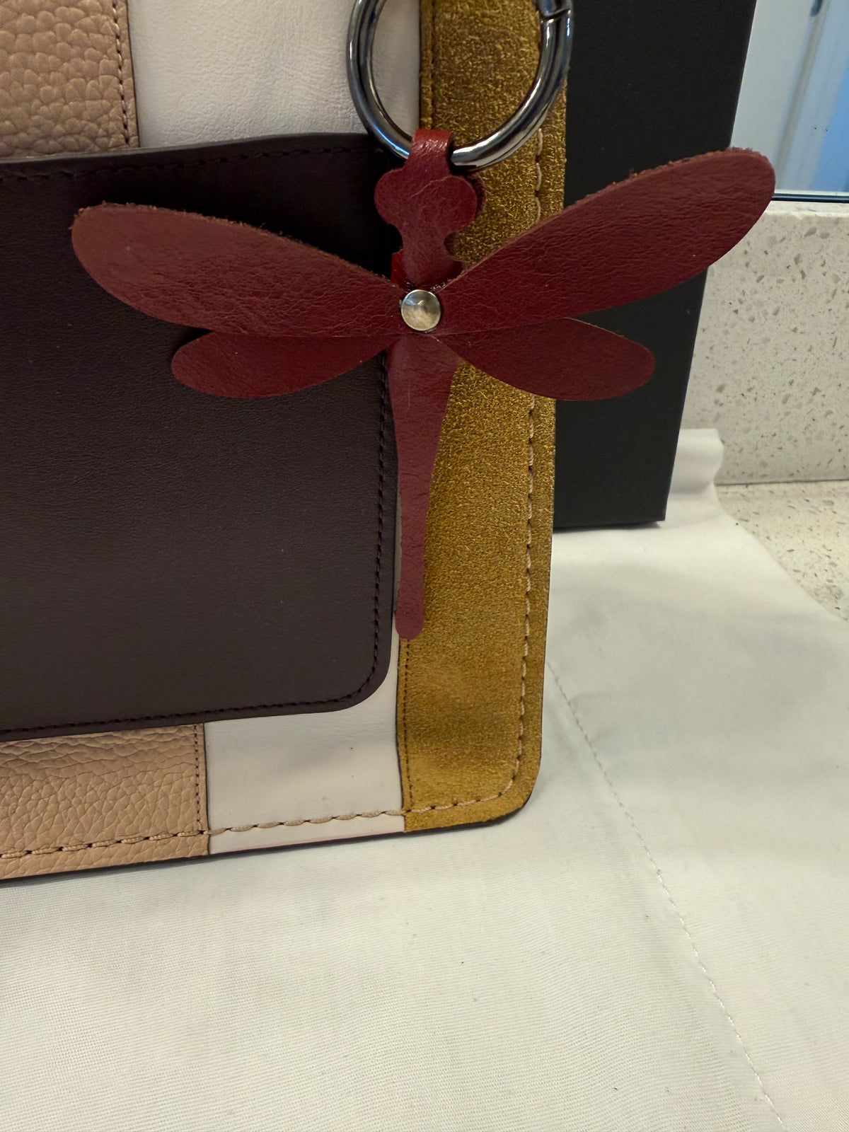 Leather Dragonfly Bag Charm