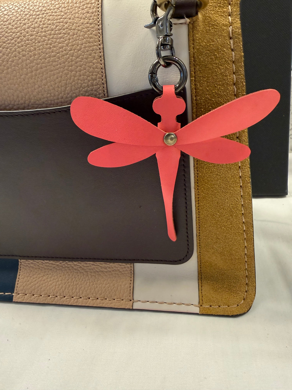 Leather Dragonfly Bag Charm