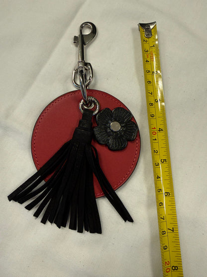 Repurposed Coach Coaster, Coach Tassel, and Coach Tea Rose Bag Charm