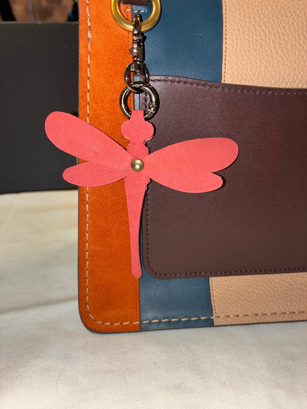 Leather Dragonfly Bag Charm