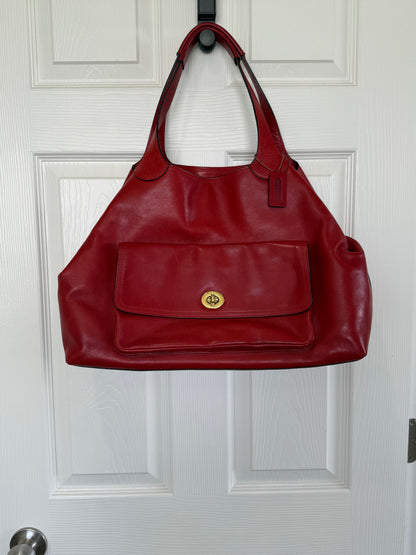Pre-Loved Coach Legacy American Icon Tote in Red Leather | Style 19997
