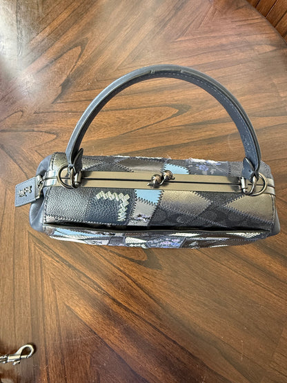 Pre-Loved Coach 1941 Blue Signature Patchwork Kisslock Frame Bag | Style 68889
