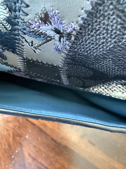 Pre-Loved Coach 1941 Blue Signature Patchwork Kisslock Frame Bag | Style 68889