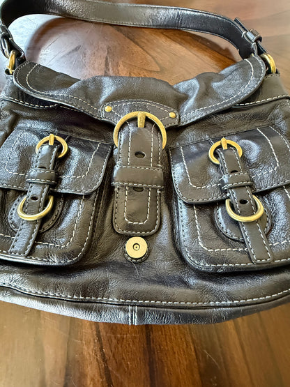 Pre-Loved Coach Garcia Bag Black Leather Replacement Hangtag