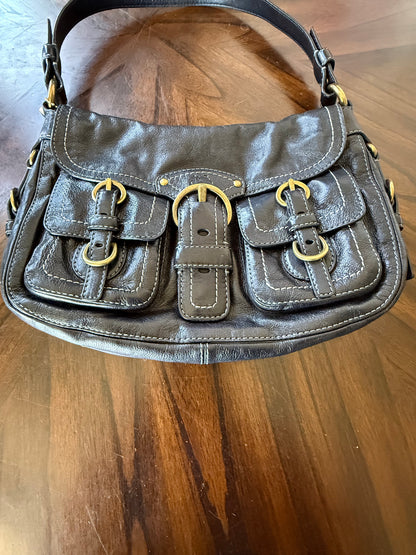 Pre-Loved Coach Garcia Bag Black Leather Replacement Hangtag