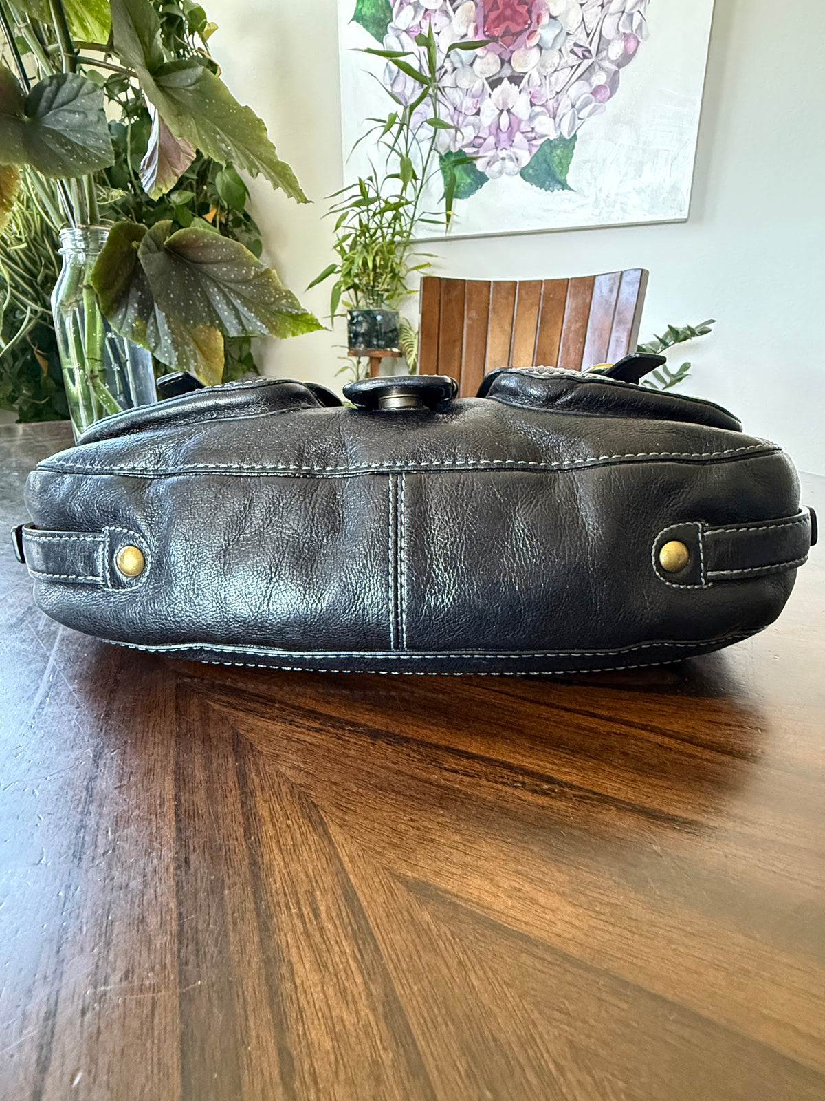 Pre-Loved Coach Garcia Bag Black Leather Replacement Hangtag