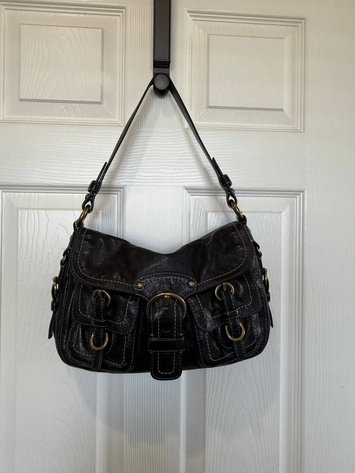 Pre-Loved Coach Garcia Bag Black Leather Replacement Hangtag