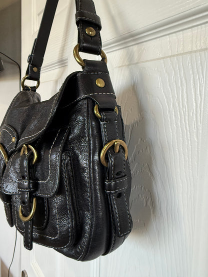 Pre-Loved Coach Garcia Bag Black Leather Replacement Hangtag