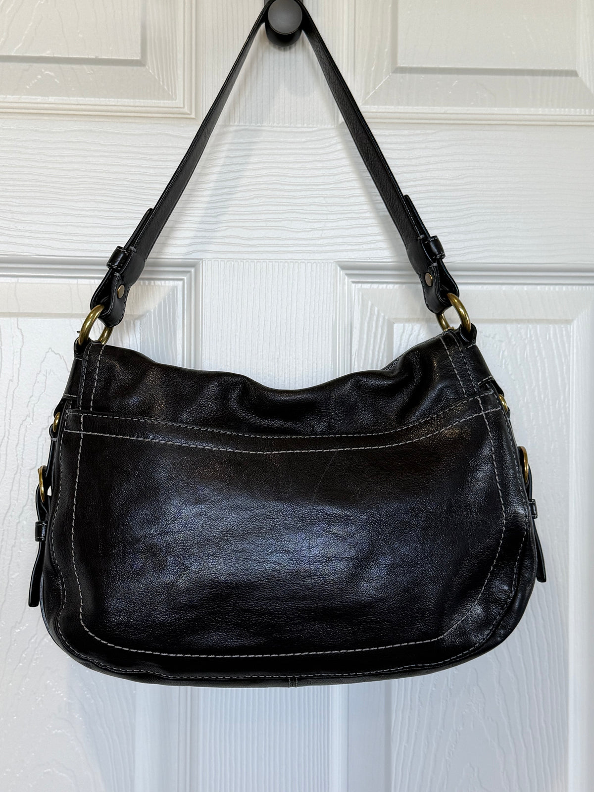 Pre-Loved Coach Garcia Bag Black Leather Replacement Hangtag