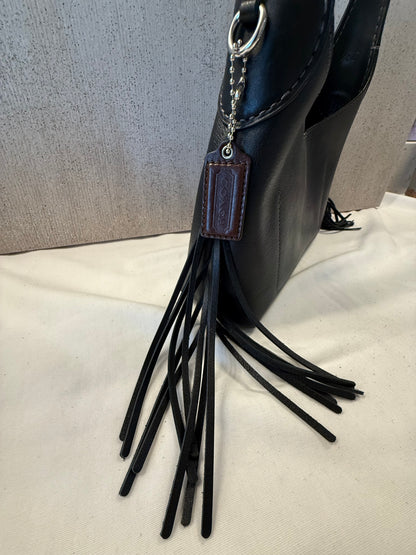 Pre-Loved Coach Brooklyn Shoulder Bag 23 With Fringe – Black Leather, Modified