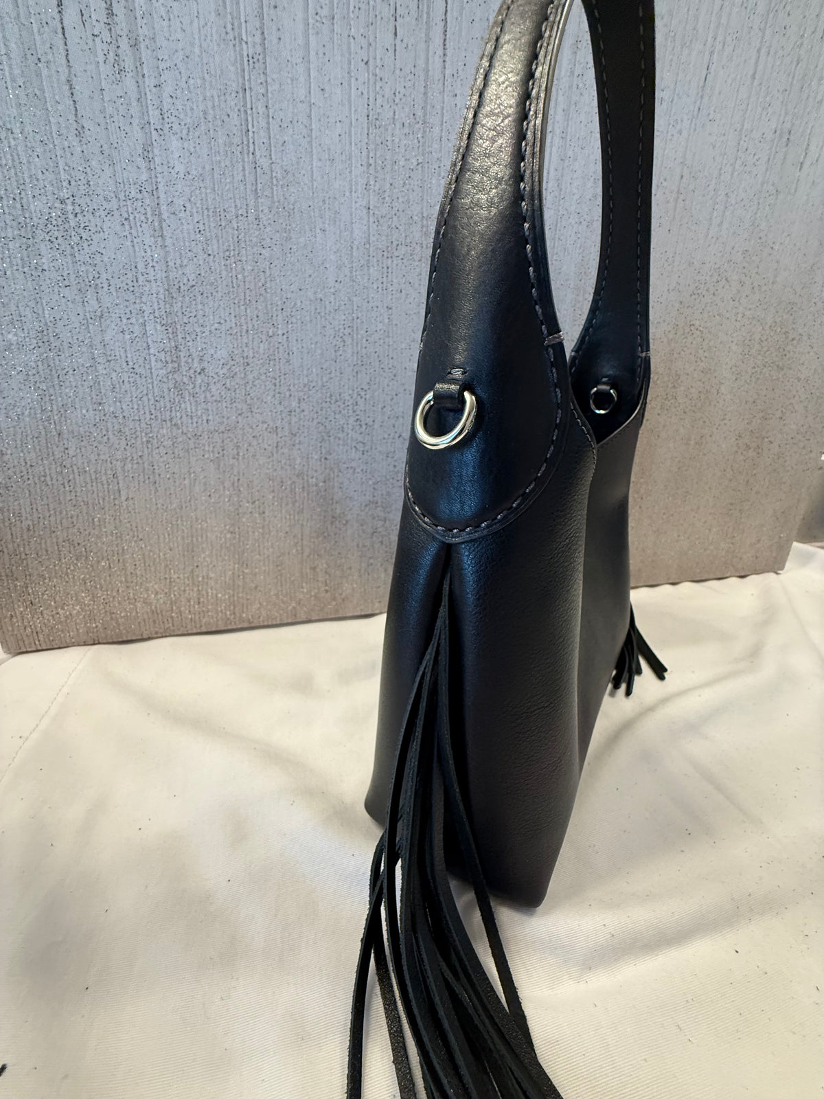Pre-Loved Coach Brooklyn Shoulder Bag 23 With Fringe – Black Leather, Modified