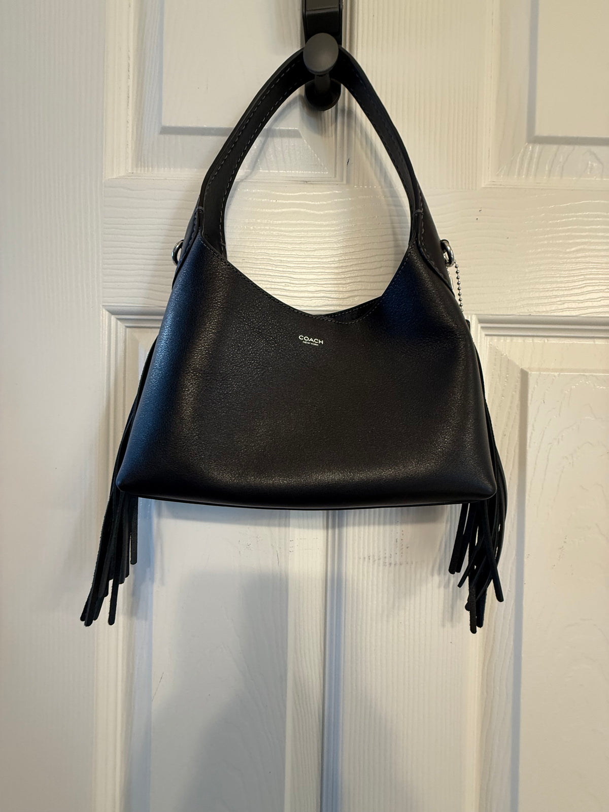 Pre-Loved Coach Brooklyn Shoulder Bag 23 With Fringe – Black Leather, Modified